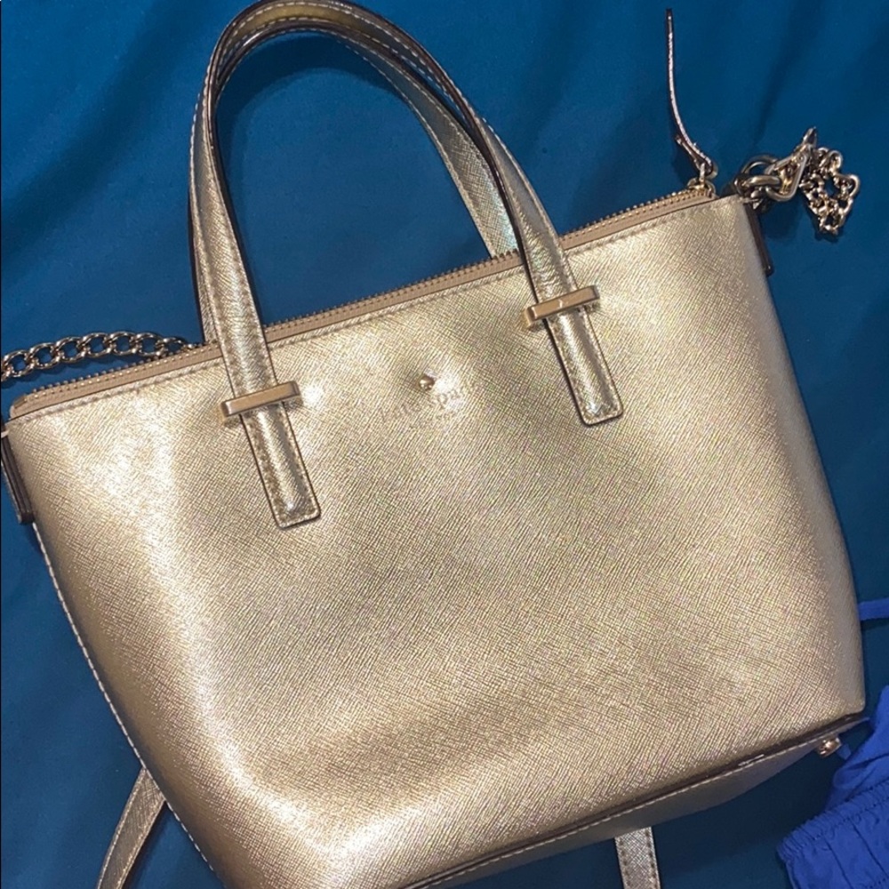 Gold Kate Spade crossbody Purse